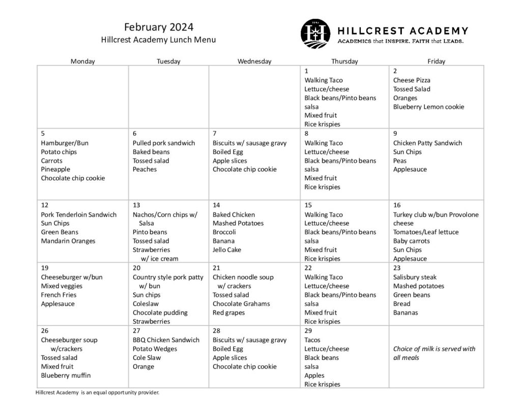 February 2024 Menu Docx Hillcrest Ravens   February 2024 Menu.docx Pdf 1024x791 